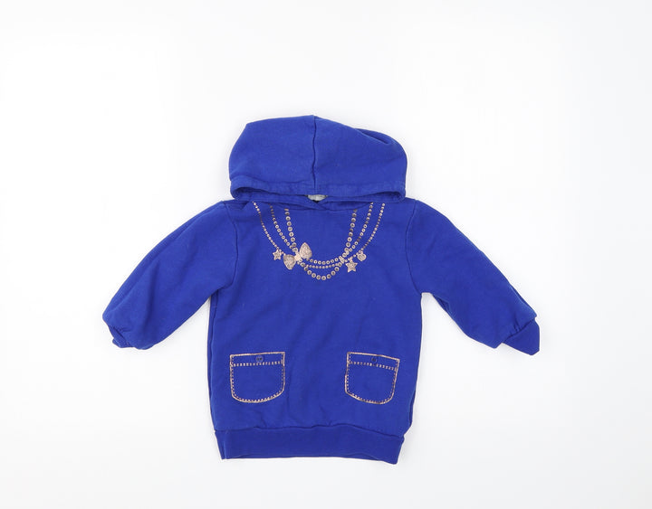 Pumpkin Patch Girls Blue Pullover Hoodie Size 2 Years
