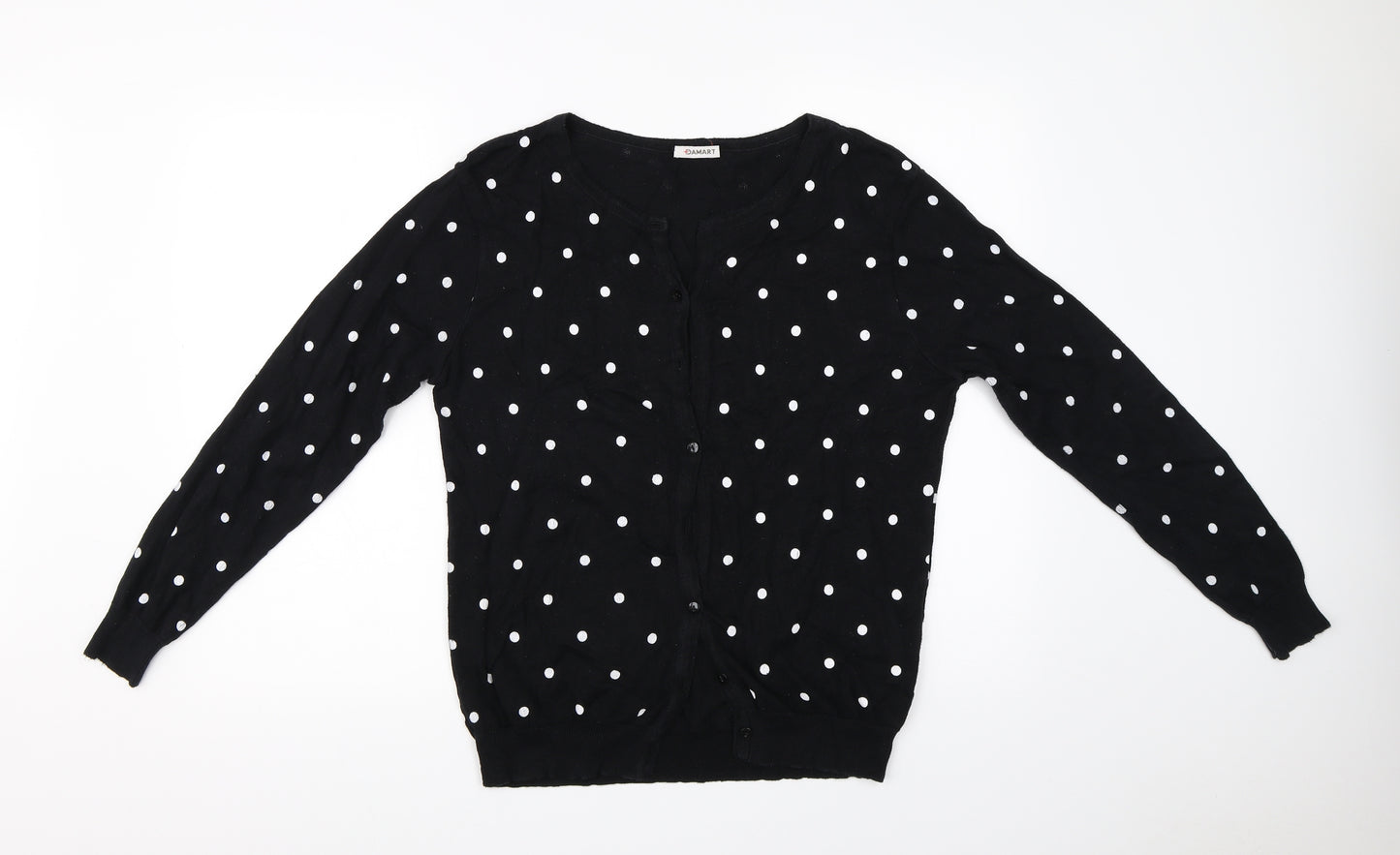 Damart Womens Black Polka Dot  Cardigan Jumper Size 16