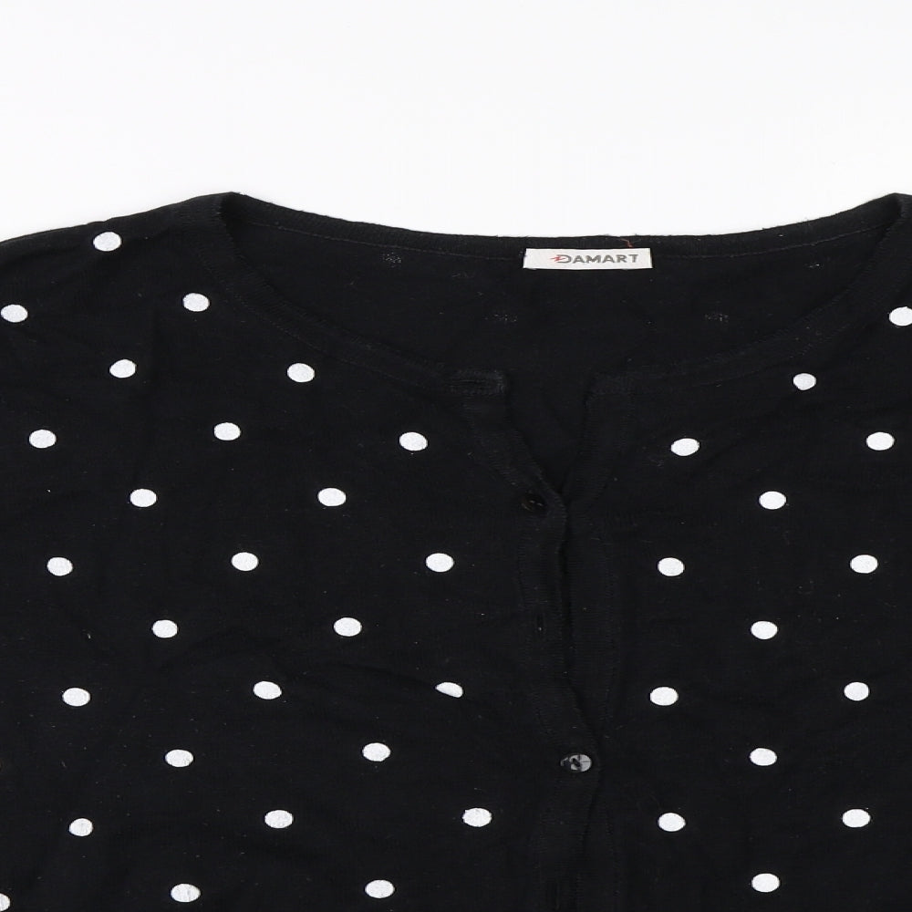 Damart Womens Black Polka Dot  Cardigan Jumper Size 16