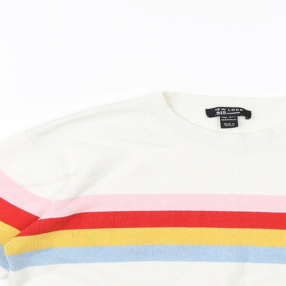 New Look Girls Multicoloured Striped  Pullover Sweatshirt Size 14-15 Years