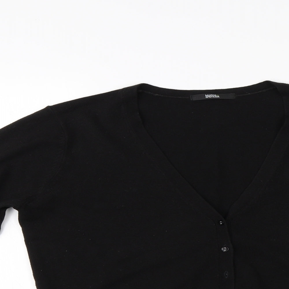 M&S Womens Black   Cardigan Jumper Size 14