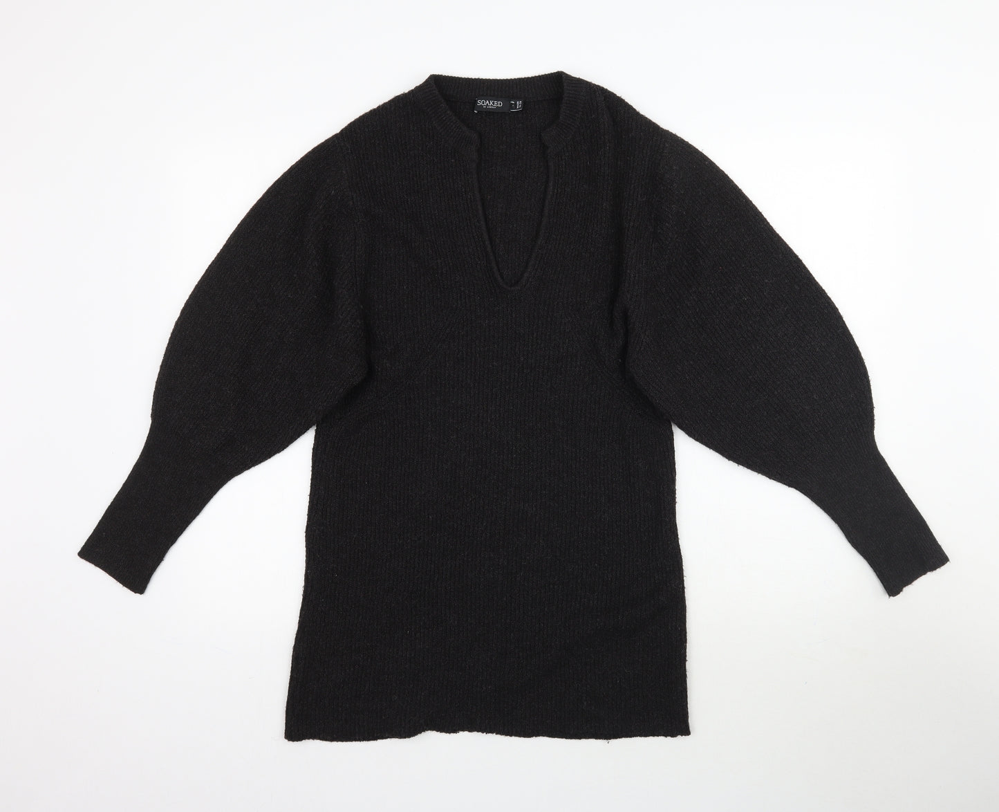 Soaked Womens Black  Knit Pullover Jumper Size S  - Balloon Sleeve