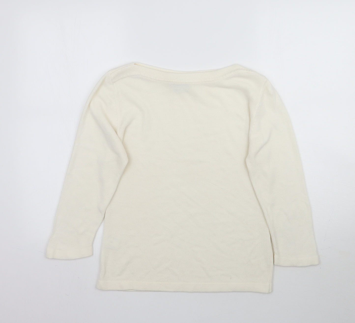 Acrylic Womens Ivory  Knit Pullover Jumper Size 14