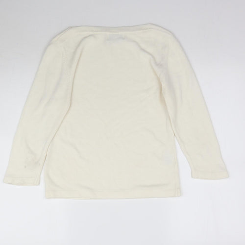 Acrylic Womens Ivory  Knit Pullover Jumper Size 14