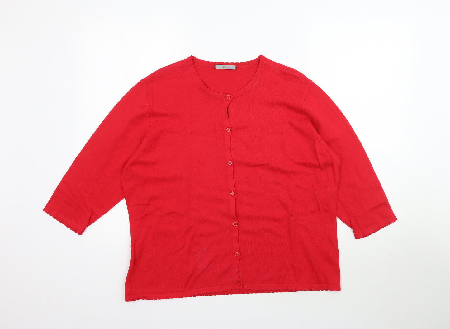 Marks and Spencer Womens Red  Knit Cardigan Jumper Size 18