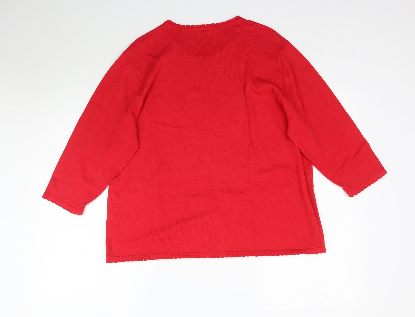 Marks and Spencer Womens Red  Knit Cardigan Jumper Size 18