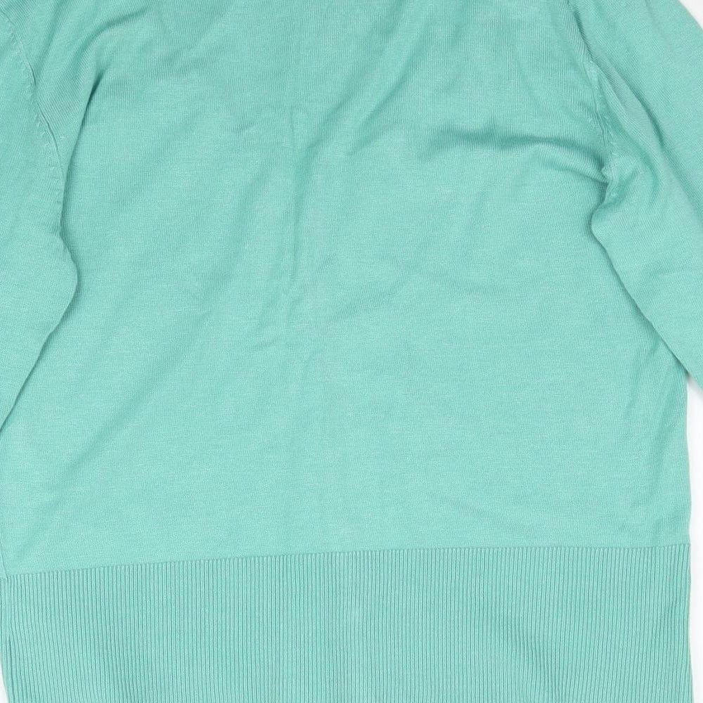 Preworn Womens Green  Knit Cardigan Jumper Size 14