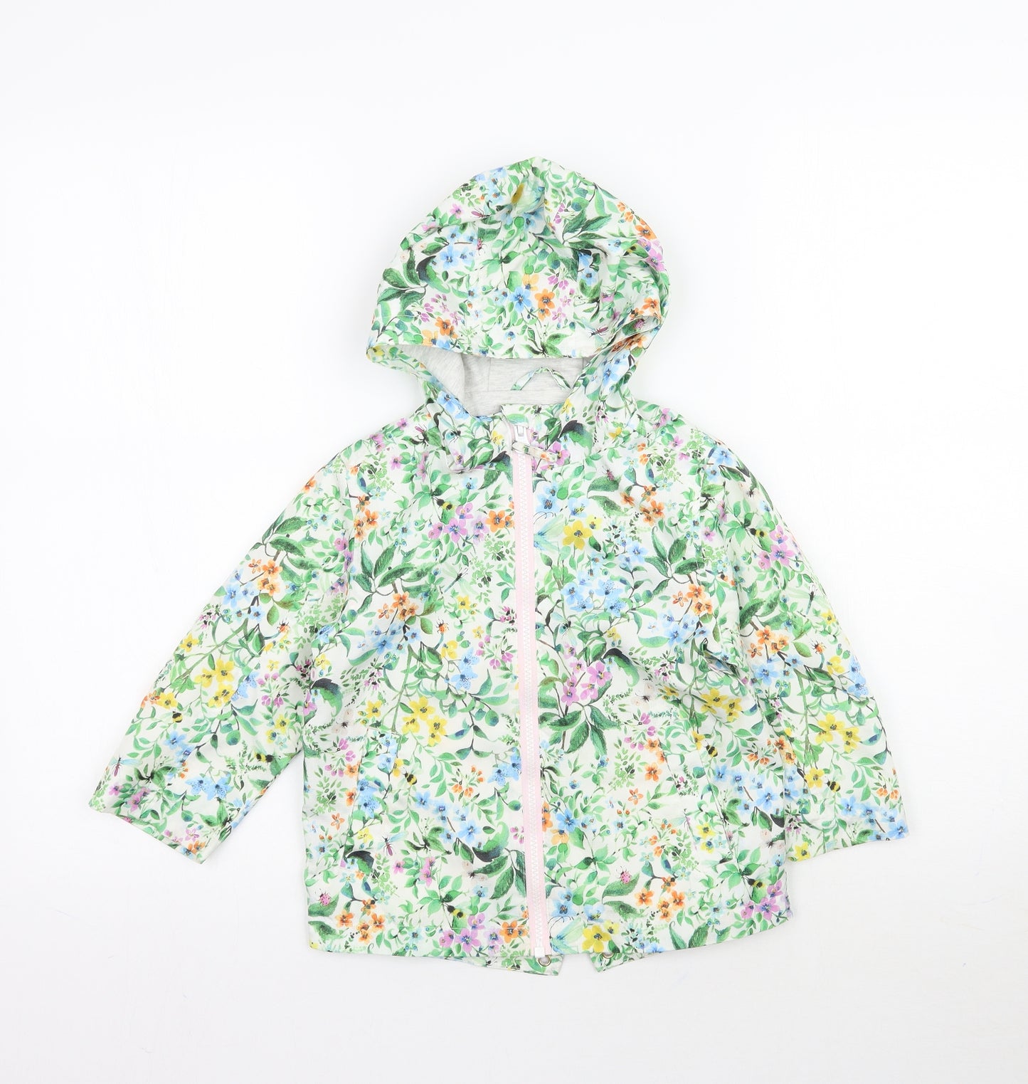 NEXT Girls Multicoloured Floral  Rain Coat Coat Size 2-3 Years