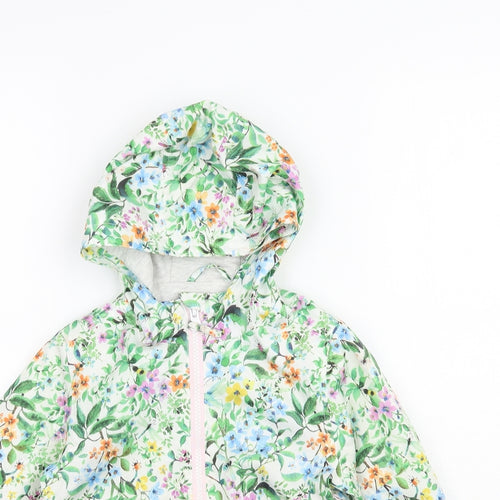 NEXT Girls Multicoloured Floral  Rain Coat Coat Size 2-3 Years