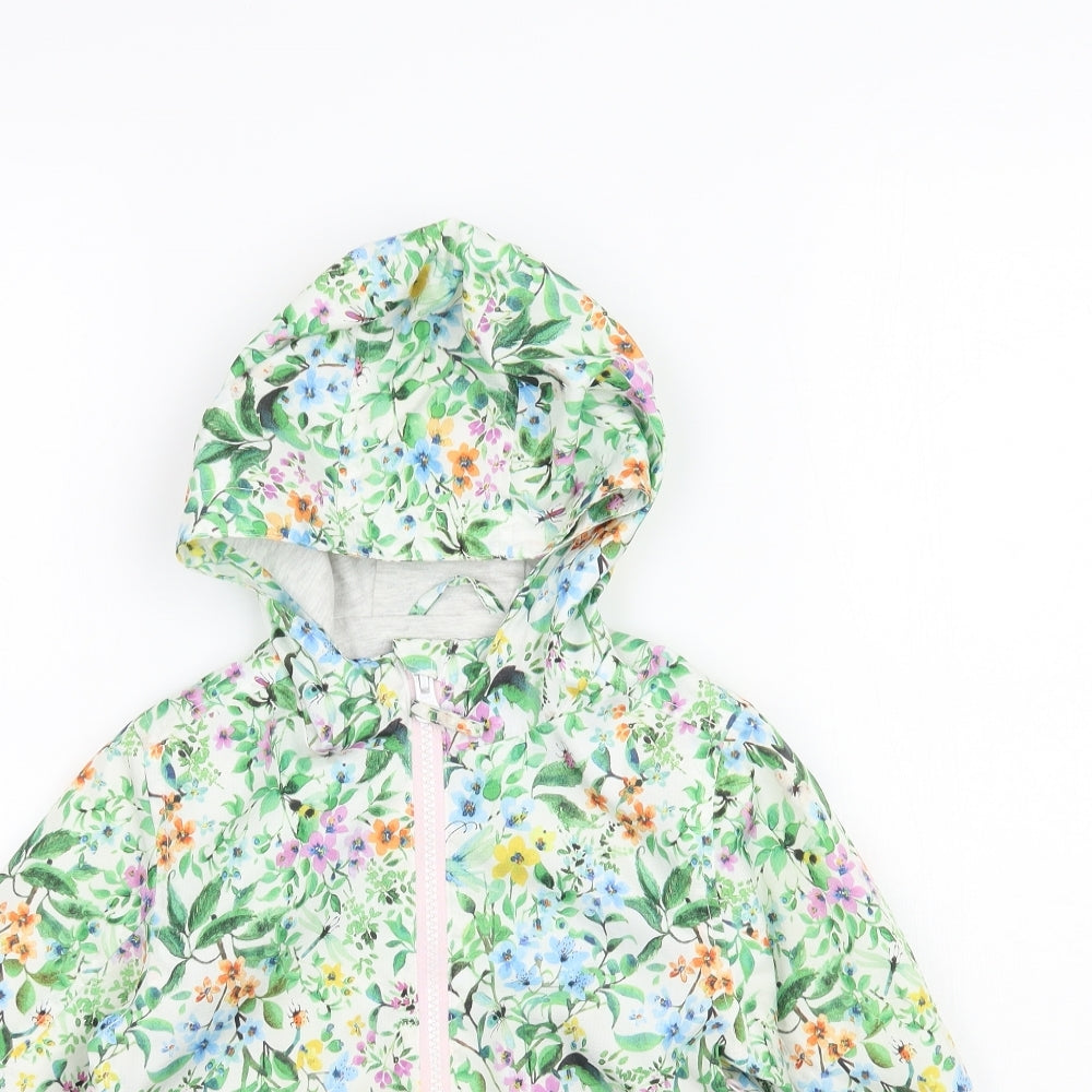 NEXT Girls Multicoloured Floral  Rain Coat Coat Size 2-3 Years