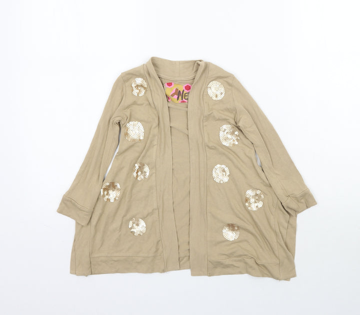 NEXT Girls Beige   Cardigan Jumper Size 3 Years