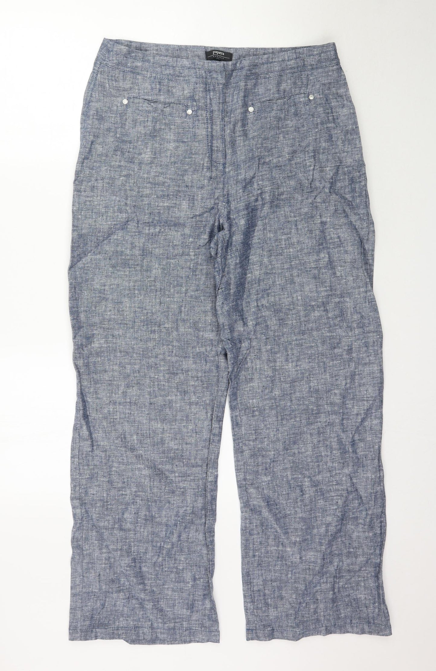 Papaya Womens Blue   Trousers  Size 12 L30 in