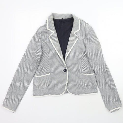 NEXT Womens White Striped  Jacket Blazer Size S