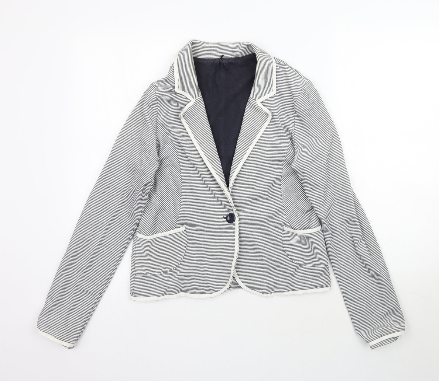 NEXT Womens White Striped  Jacket Blazer Size S