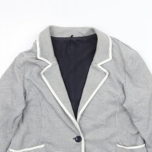 NEXT Womens White Striped  Jacket Blazer Size S