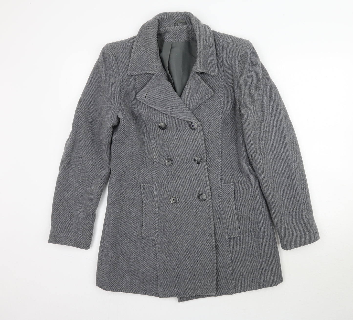 Dorothy Perkins Womens Grey   Pea Coat Coat Size 12