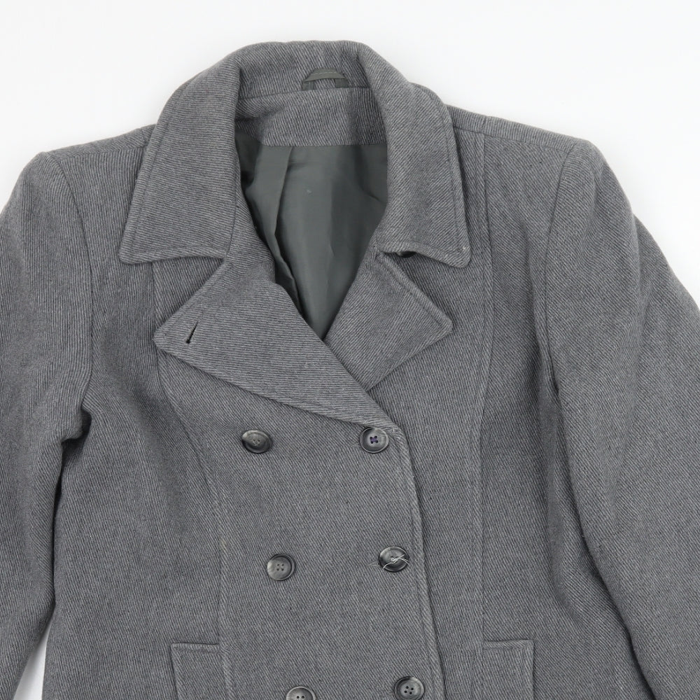 Dorothy Perkins Womens Grey   Pea Coat Coat Size 12