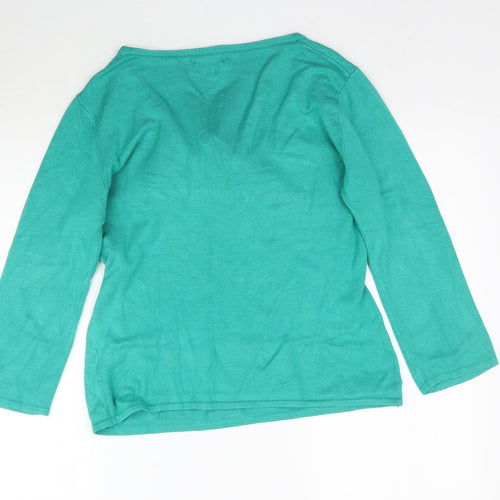 Kaliko Womens Green  Knit Basic Blouse Size 14  - Tie detail
