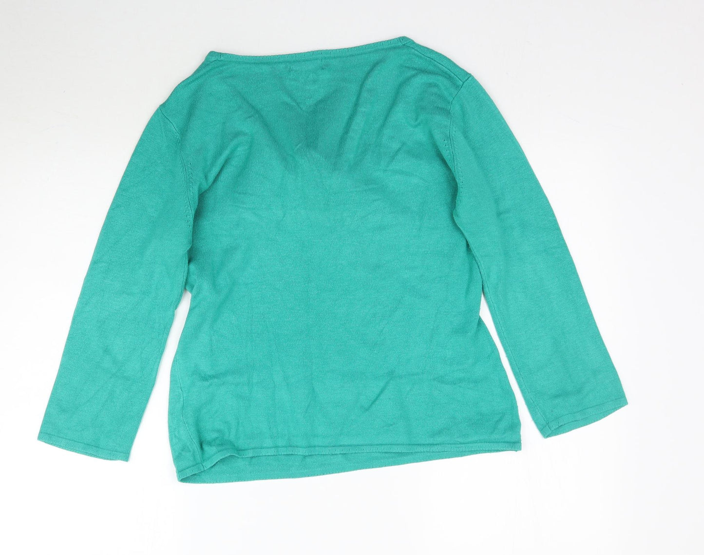 Kaliko Womens Green  Knit Basic Blouse Size 14  - Tie detail