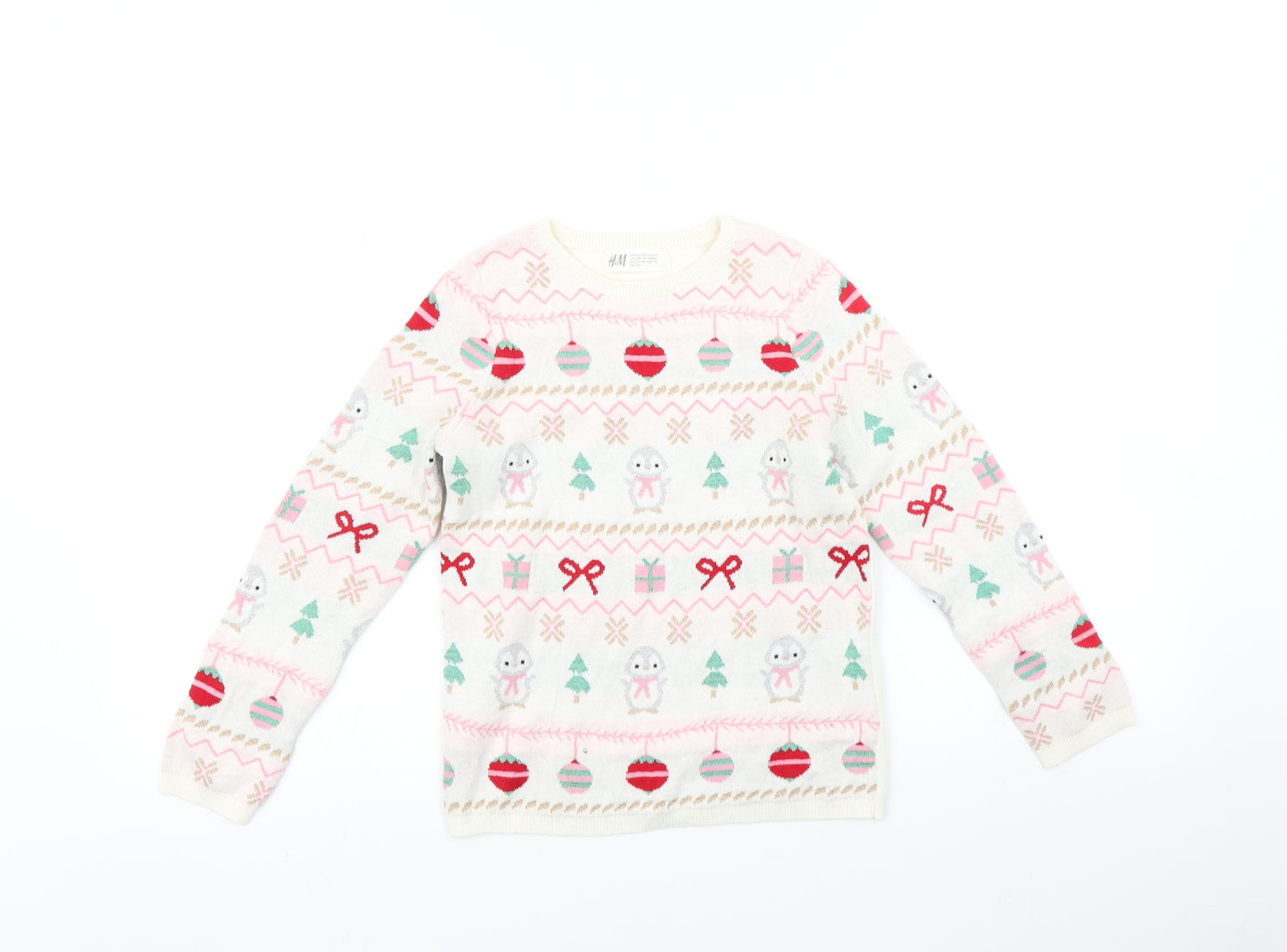 H&M Girls Multicoloured   Pullover Jumper Size 7-8 Years  - Christmas Jumper