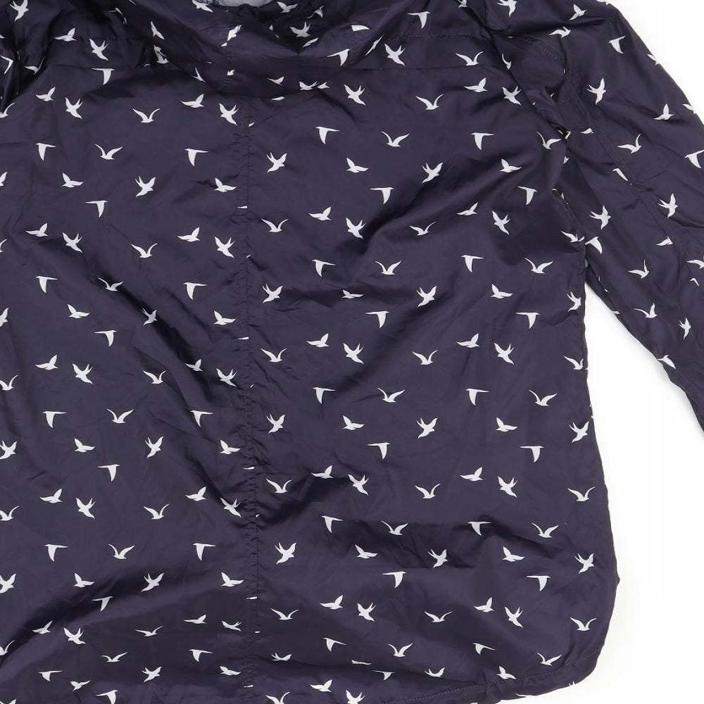 F&F Womens Blue   Rain Coat Coat Size M  - Bird print