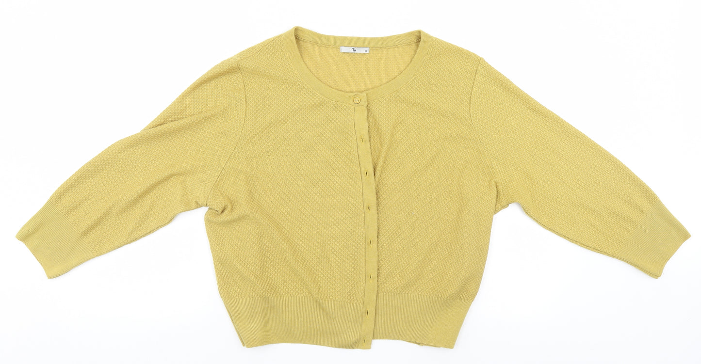 TU Womens Gold Argyle/Diamond  Cardigan Jumper Size 22