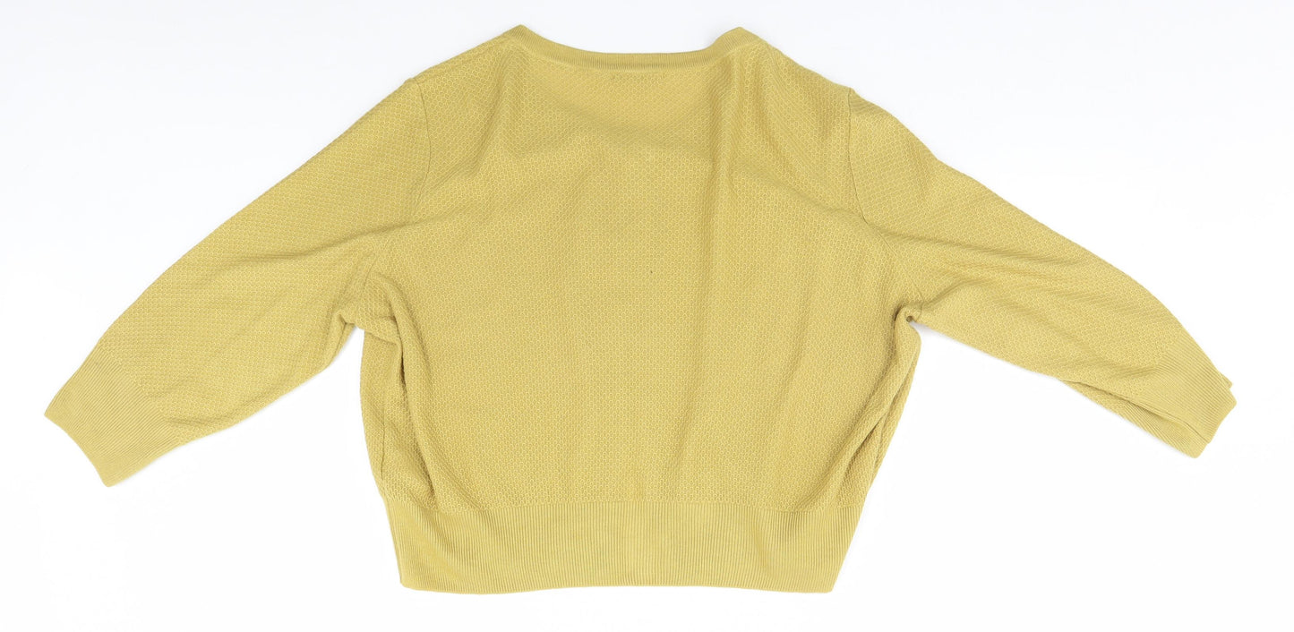 TU Womens Gold Argyle/Diamond  Cardigan Jumper Size 22
