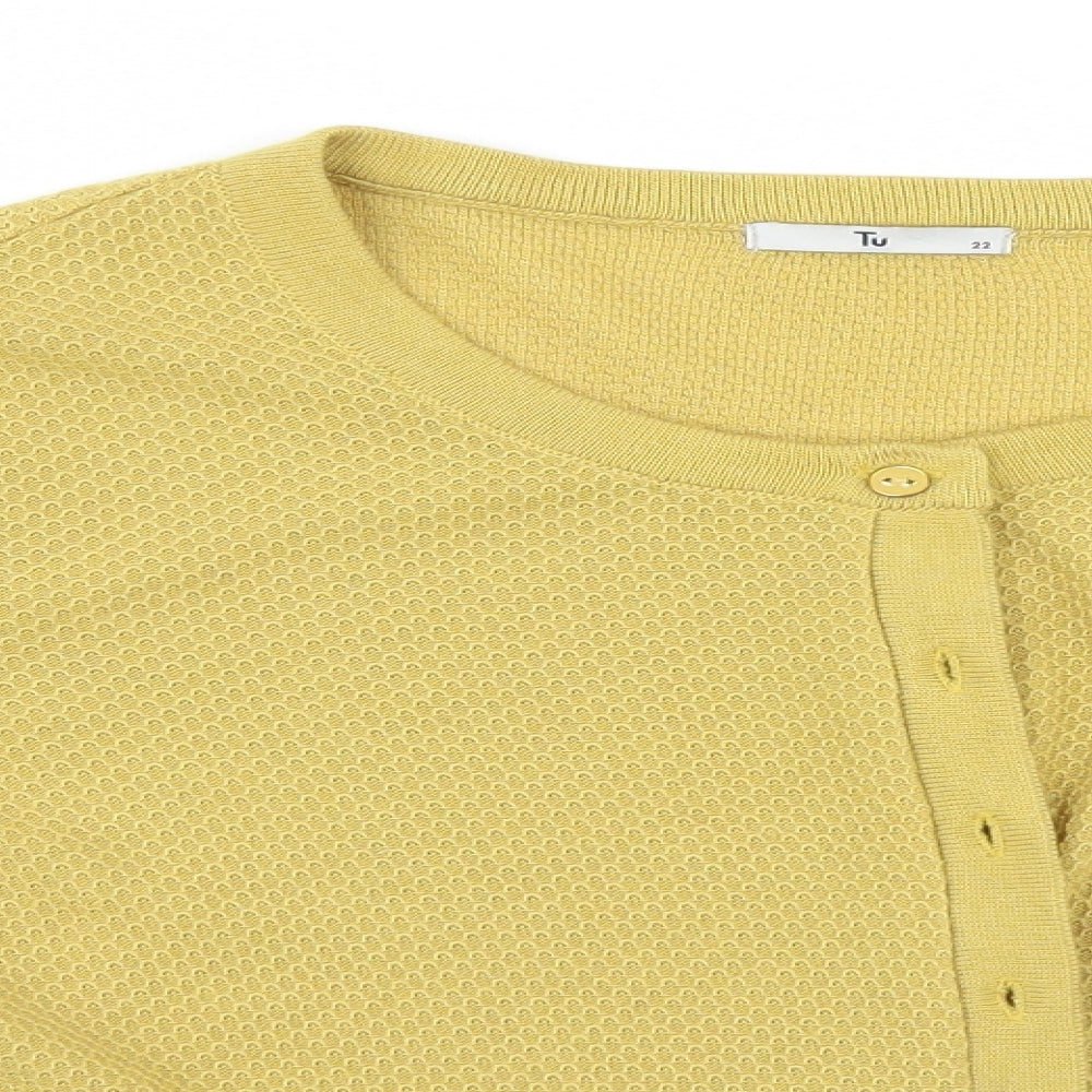 TU Womens Gold Argyle/Diamond  Cardigan Jumper Size 22