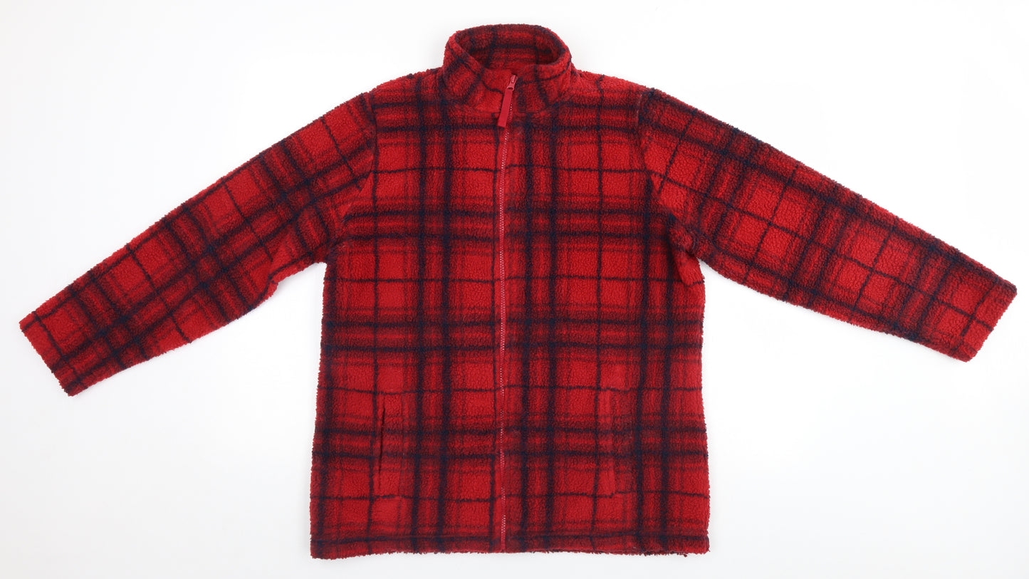 HMW Womens Red Plaid  Full Zip Jumper Size 14