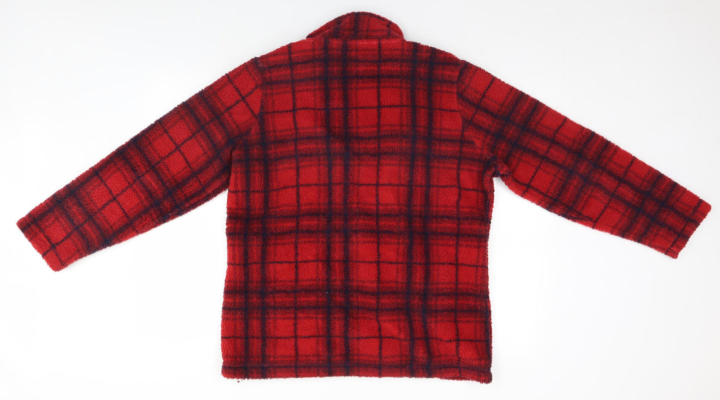 HMW Womens Red Plaid  Full Zip Jumper Size 14