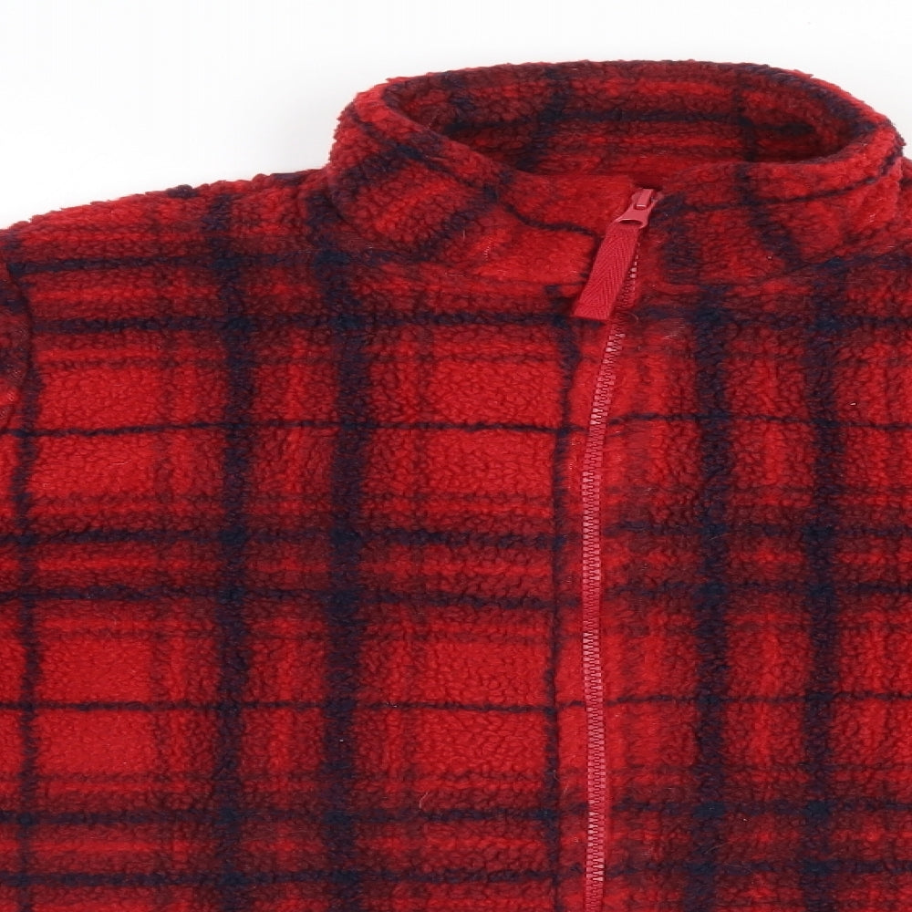 HMW Womens Red Plaid  Full Zip Jumper Size 14