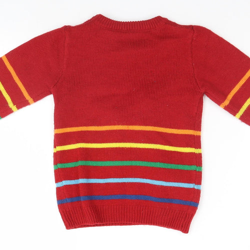 Nutmeg Boys Red   Pullover Jumper Size 3-4 Years  - Christmas, Dinosaur