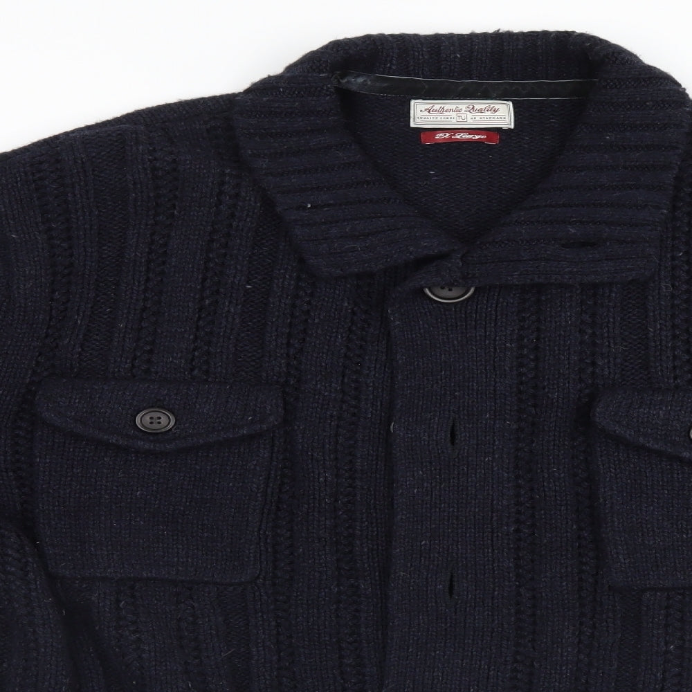 TU Mens Black   Cardigan Jumper Size XL