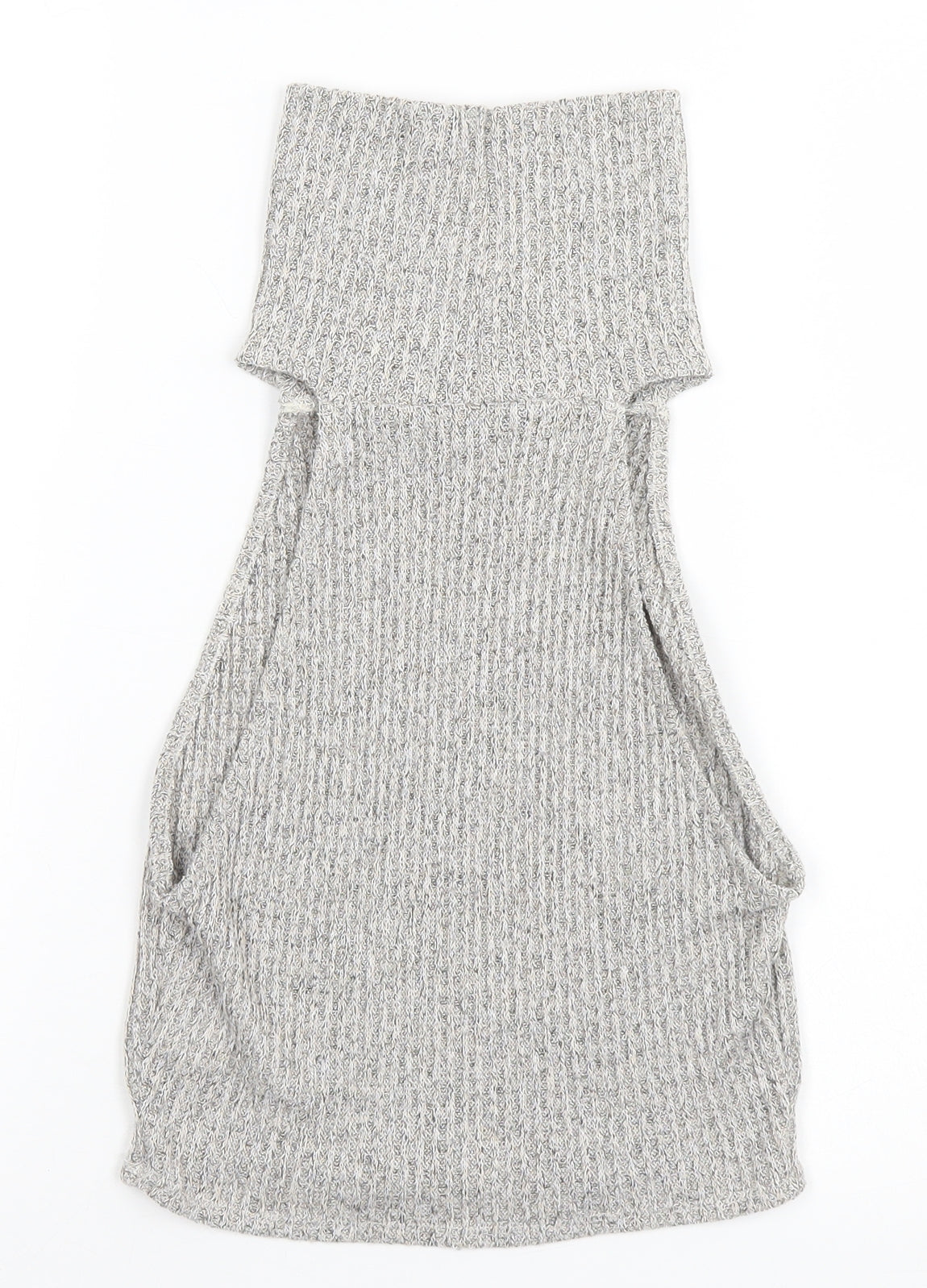 Sparkle & Fade Womens Silver Striped  Basic T-Shirt Size S