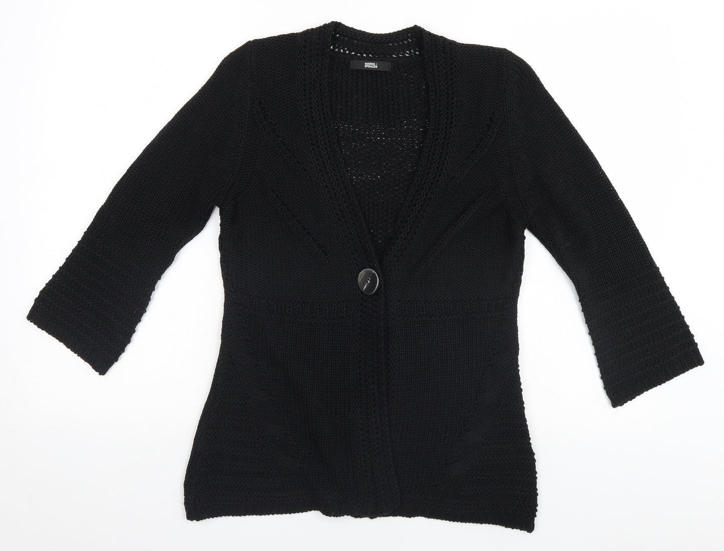 Marks and Spencer Womens Black   Cardigan Jumper Size 10