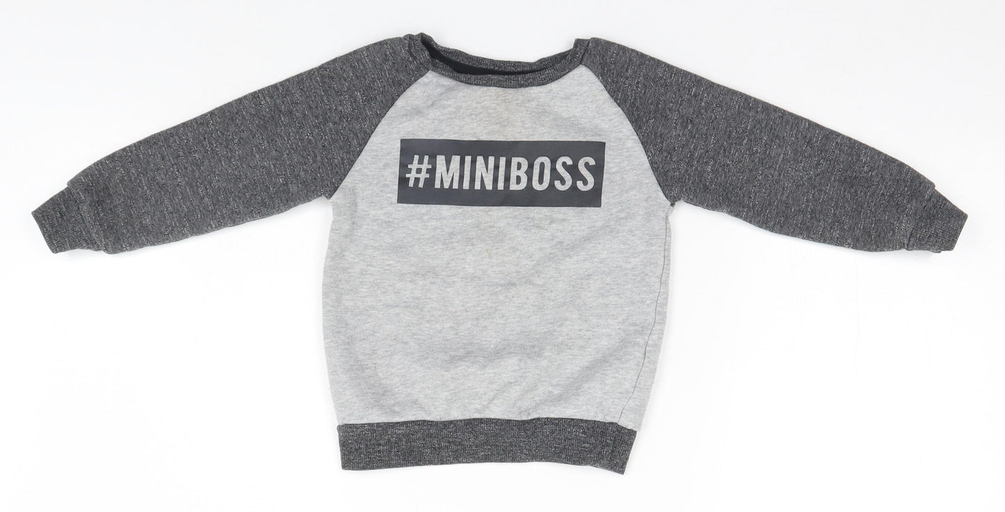Primark Baby Grey   Pullover Jumper Size 18-24 Months  - #Miniboss