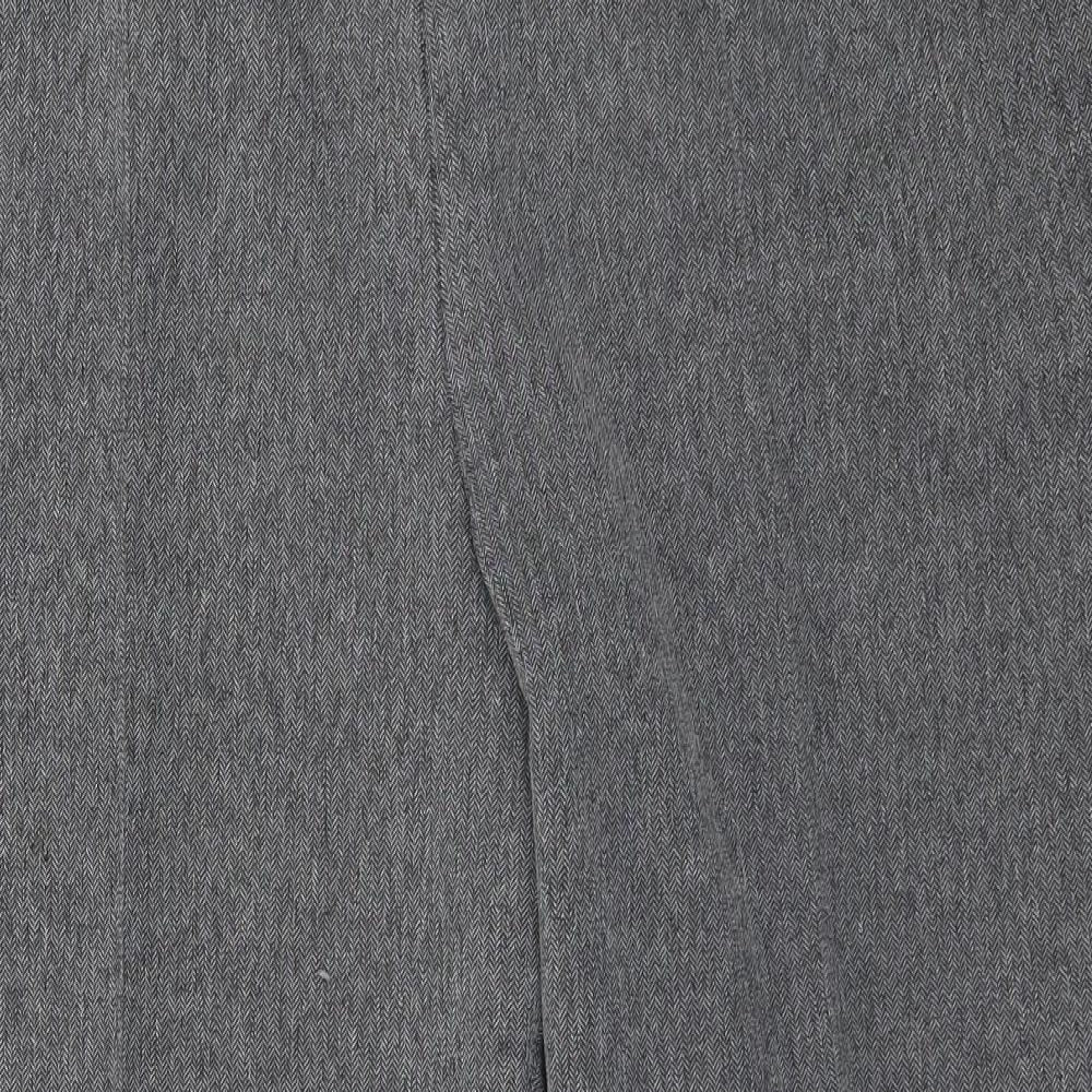 Marks and Spencer Womens Green Herringbone  Trousers  Size 18 L25 in