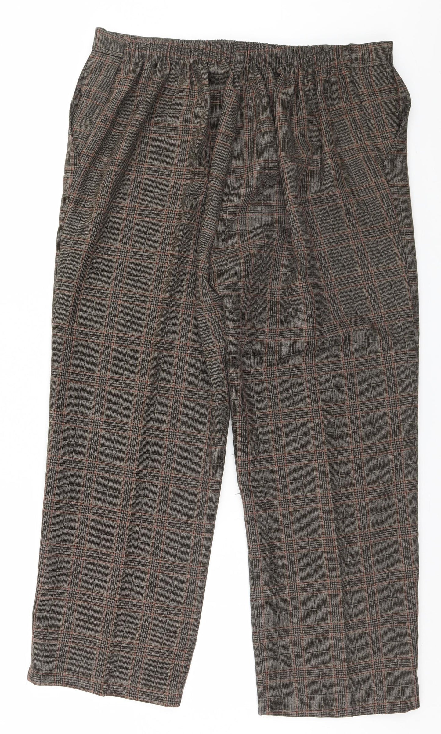 Preworn Womens Brown Plaid  Trousers  Size 20 L26 in