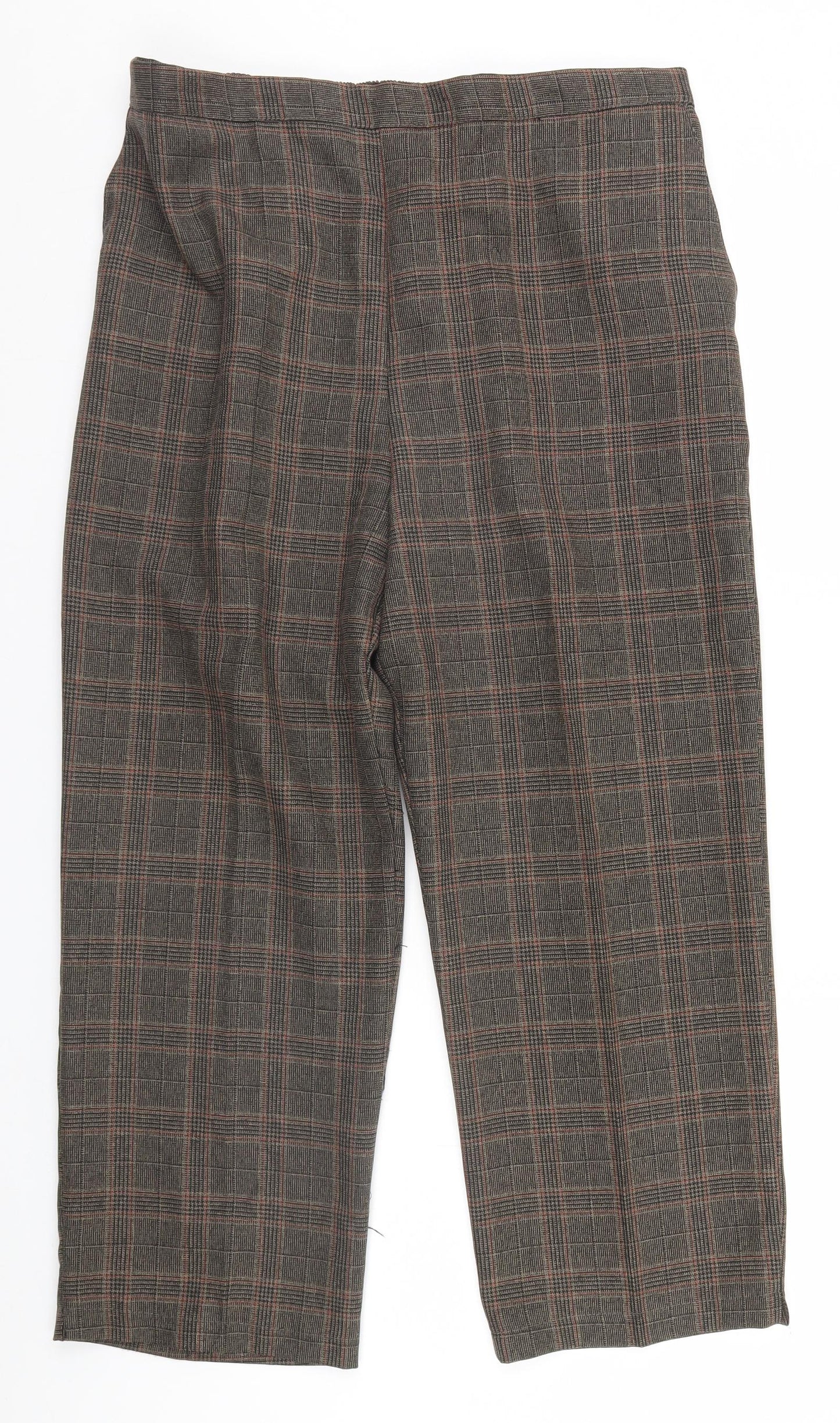 Preworn Womens Brown Plaid  Trousers  Size 20 L26 in