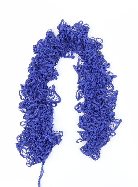 Front view of Preworn women’s blue scarf - boa