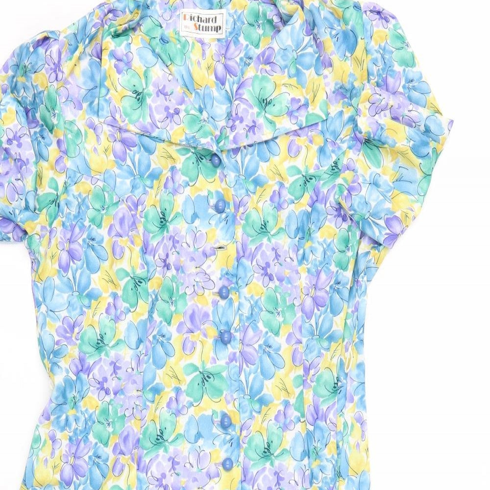 Richard Stump Womens Multicoloured Floral  A-Line  Size 18  - short length