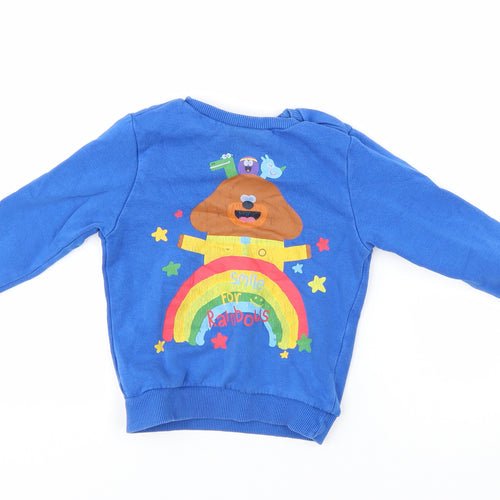 George Boys Blue   Pullover Jumper Size 2-3 Years  - rainbow