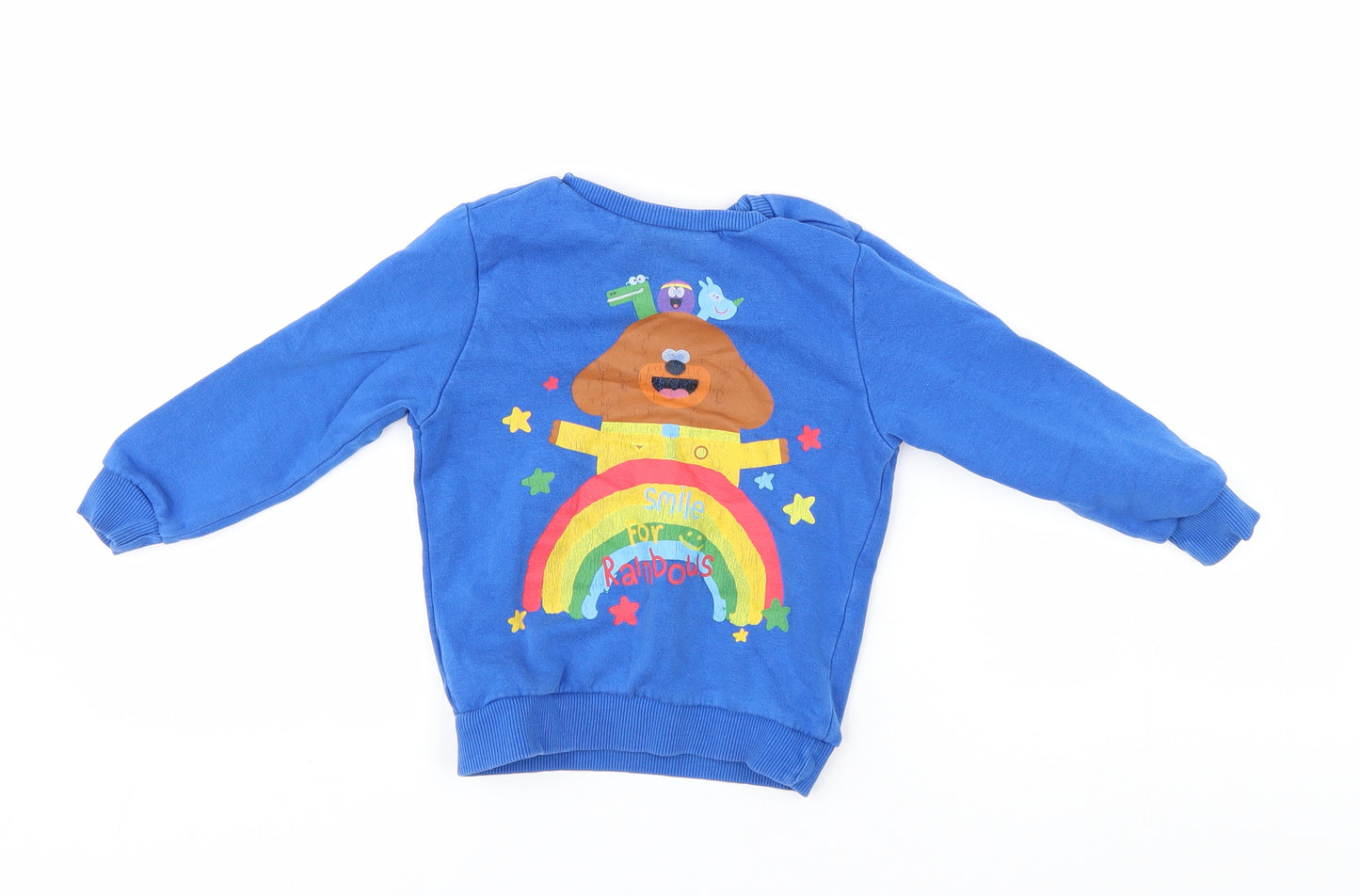 George Boys Blue   Pullover Jumper Size 2-3 Years  - rainbow