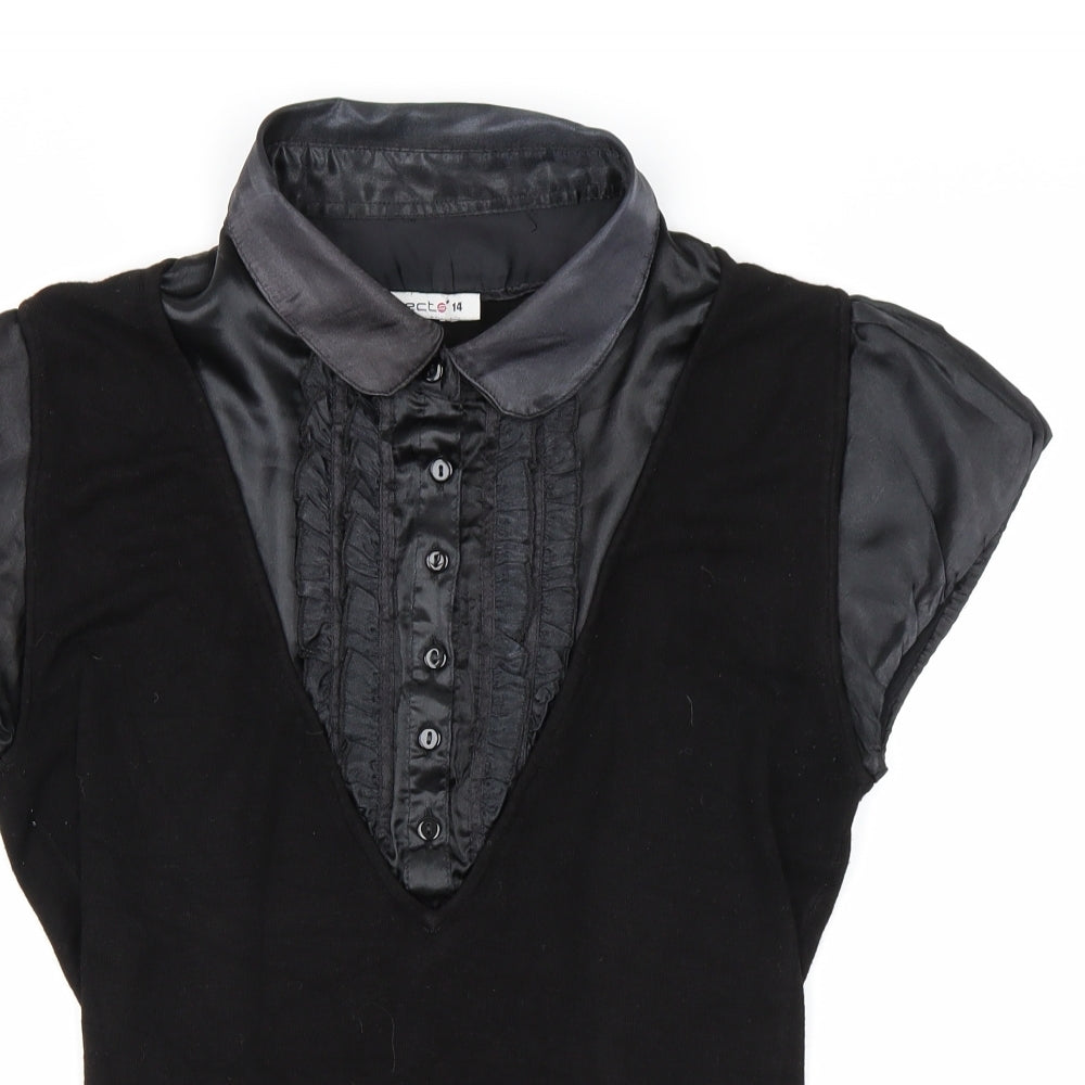 Select Womens Black   Cardigan Jumper Size 14