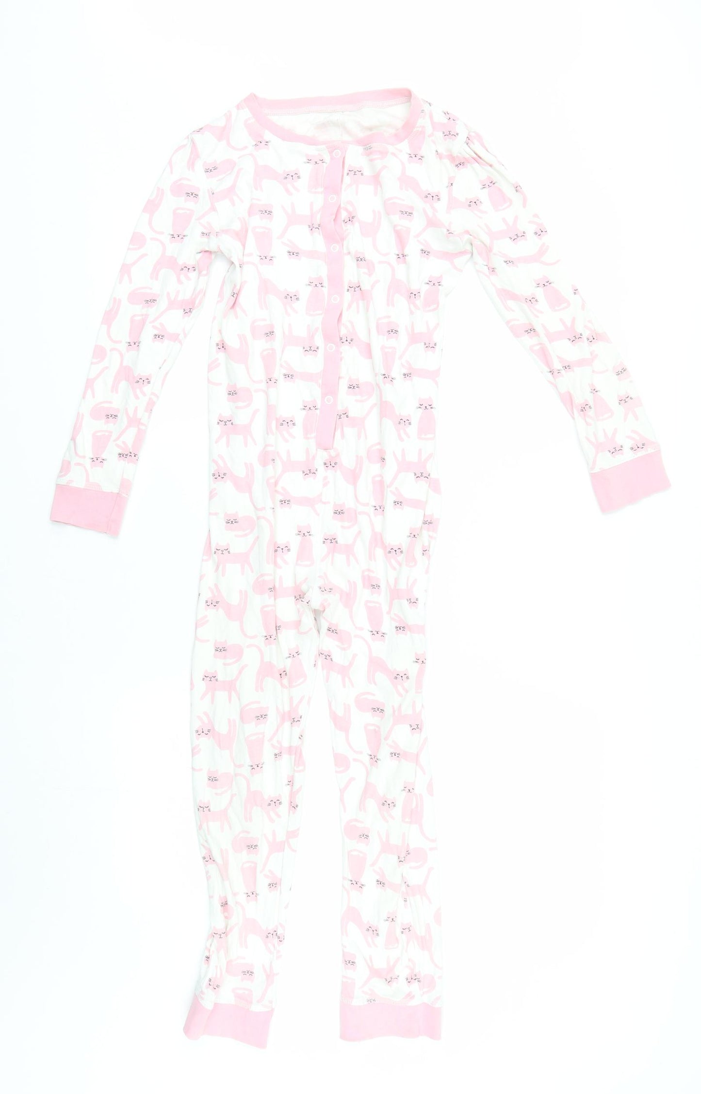 George Girls Pink    One Piece Size 10-11 Years  - cat pattern