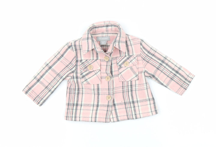 Primark Girls Pink Plaid Basic Button-Up Size 3-6 Months