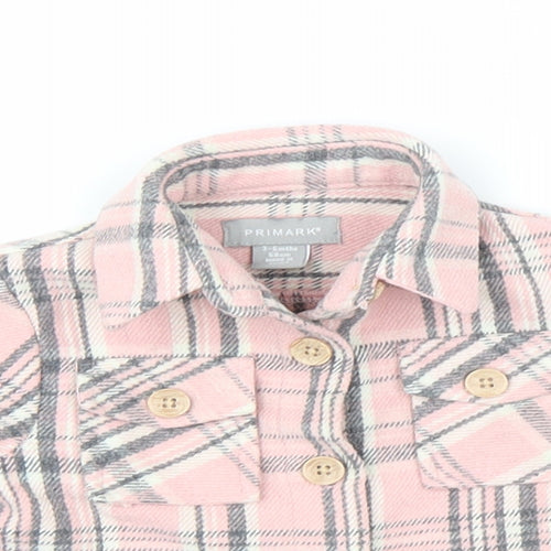 Primark Girls Pink Plaid  Basic Button-Up Size 3-6 Months