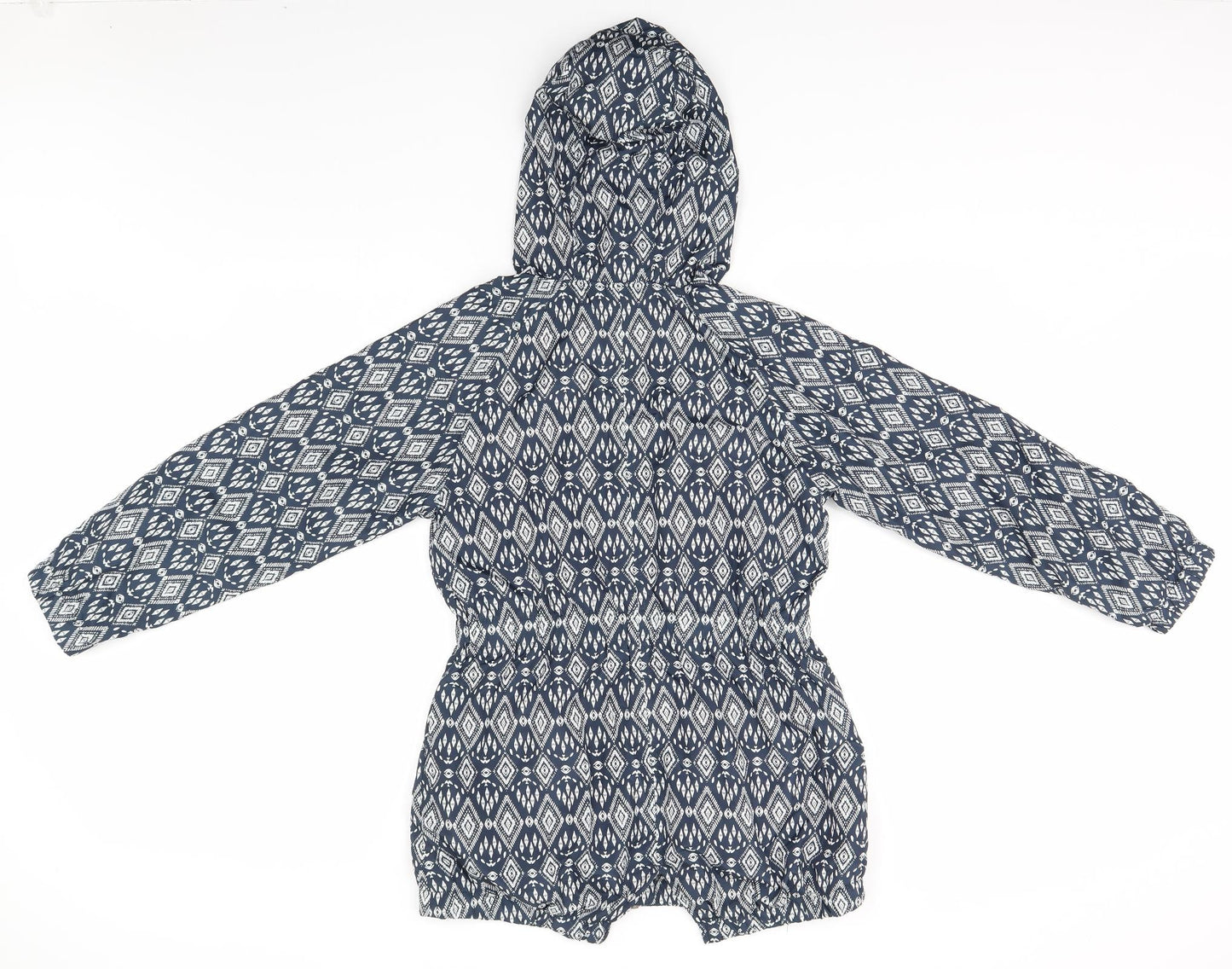 Matalan Girls Grey Argyle/Diamond  Parka Coat Size 11-12 Years