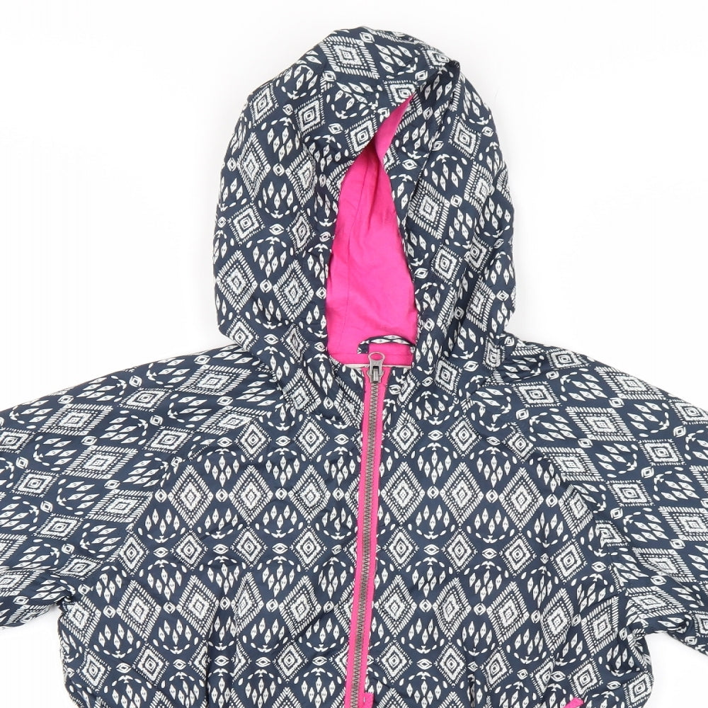 Matalan Girls Grey Argyle/Diamond  Parka Coat Size 11-12 Years