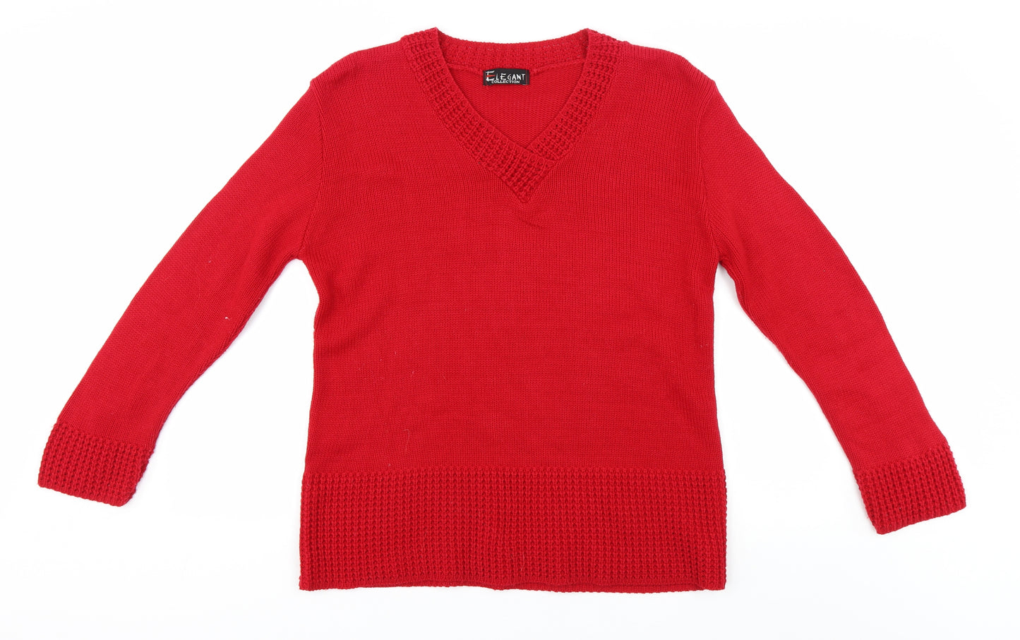 Elegant Womens Red   Pullover Jumper Size L